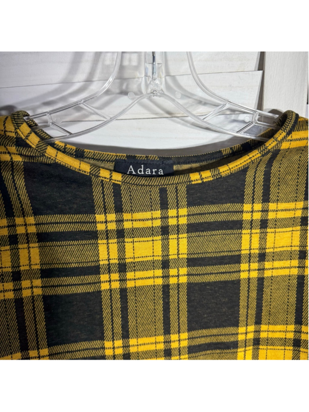 Vintage Y2K school girl style yellow black plaid mini skirt top set sz M - Picture 7 of 13